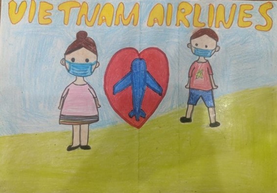 [Em vẽ tranh] Vietnam Airlines – Vì một quyết tâm chống dịch Covid