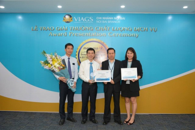 VIAGS Nội Bài vinh dự nhận giải thưởng của Malaysia Airlines