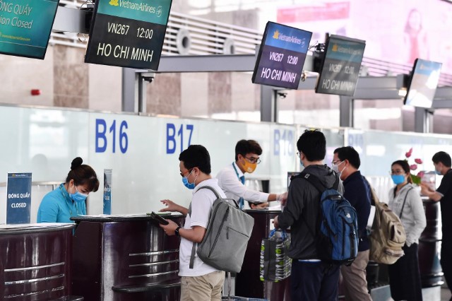 Khu vực làm thủ tục của các hãng thuộc VNA Group tại sân bay Nội Bài