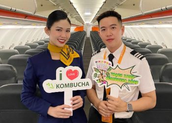 Pacific Airlines triển khai bán thức uống Kombucha trên chuyến bay