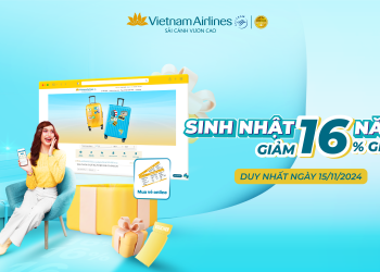 Vietnam Airlines kỷ niệm 16 năm website với ưu đãi “siêu hời”