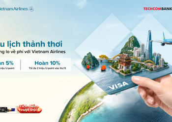 Đặt vé Vietnam Airlines, nhận thêm U-point cùng Techcombank