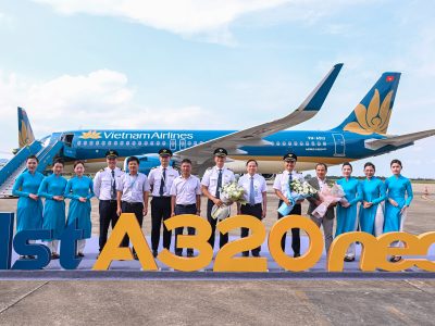 1-Hãng hàng không Quốc gia Việt Nam (Vietnam Airlines) vừa đón nhận “tân binh” Airbus A320neo gia nhập đội máy bay